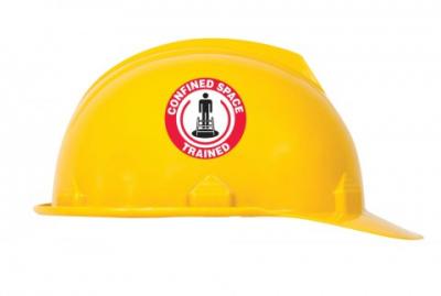 Confined Space Trained Hard Hat Sticker | SAFETYCAL, INC.