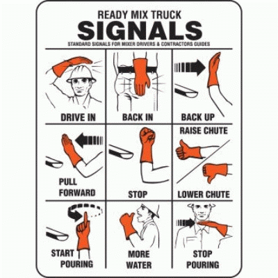 Ready Mix Truck Signals (1-sided) Wallet Cards | SAFETYCAL, INC.