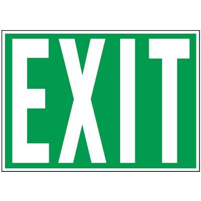 Exit Sign (Green Background) | SAFETYCAL, INC.