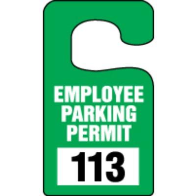parking green employee permits vertical standard series safetycal