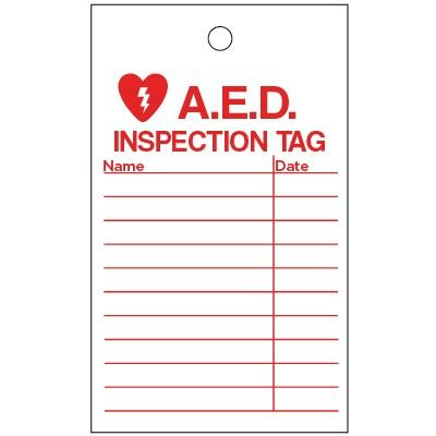 AED Inspection Tag SAFETYCAL INC