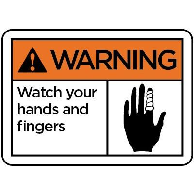 danger hands off sign