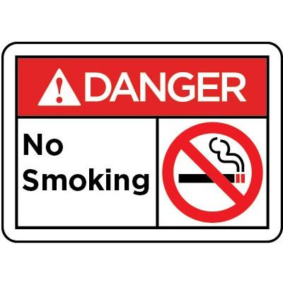 Danger - No Smoking Ansi Smoking Control Sign 