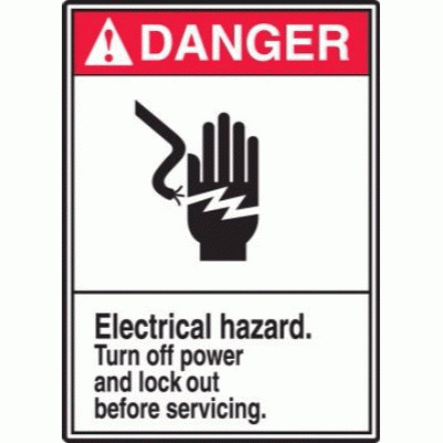 Danger - Electrical Hazard Turn Off Power and Lock Out Before Servicing ...