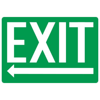 Exit Sign - Large Left Arrow (green Background) 
