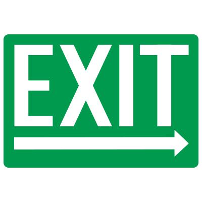 Exit Sign - Large Right Arrow (Green Background) | SAFETYCAL, INC.