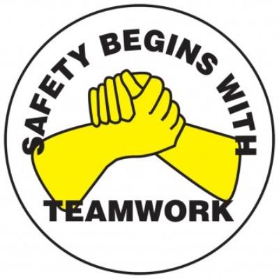 Safety Begins With Teamwork Hard Hat Sticker 